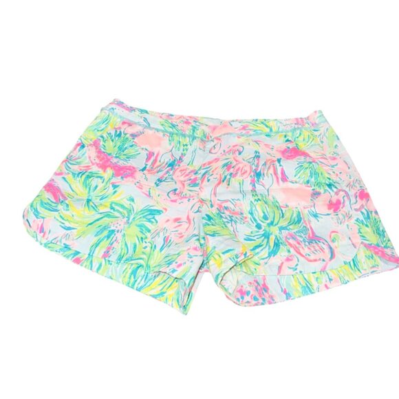 Lilly Pulitzer Seasalt Blue on Parade Adie Shorts Womens 6 Resort Beach Nautical - Picture 4 of 9